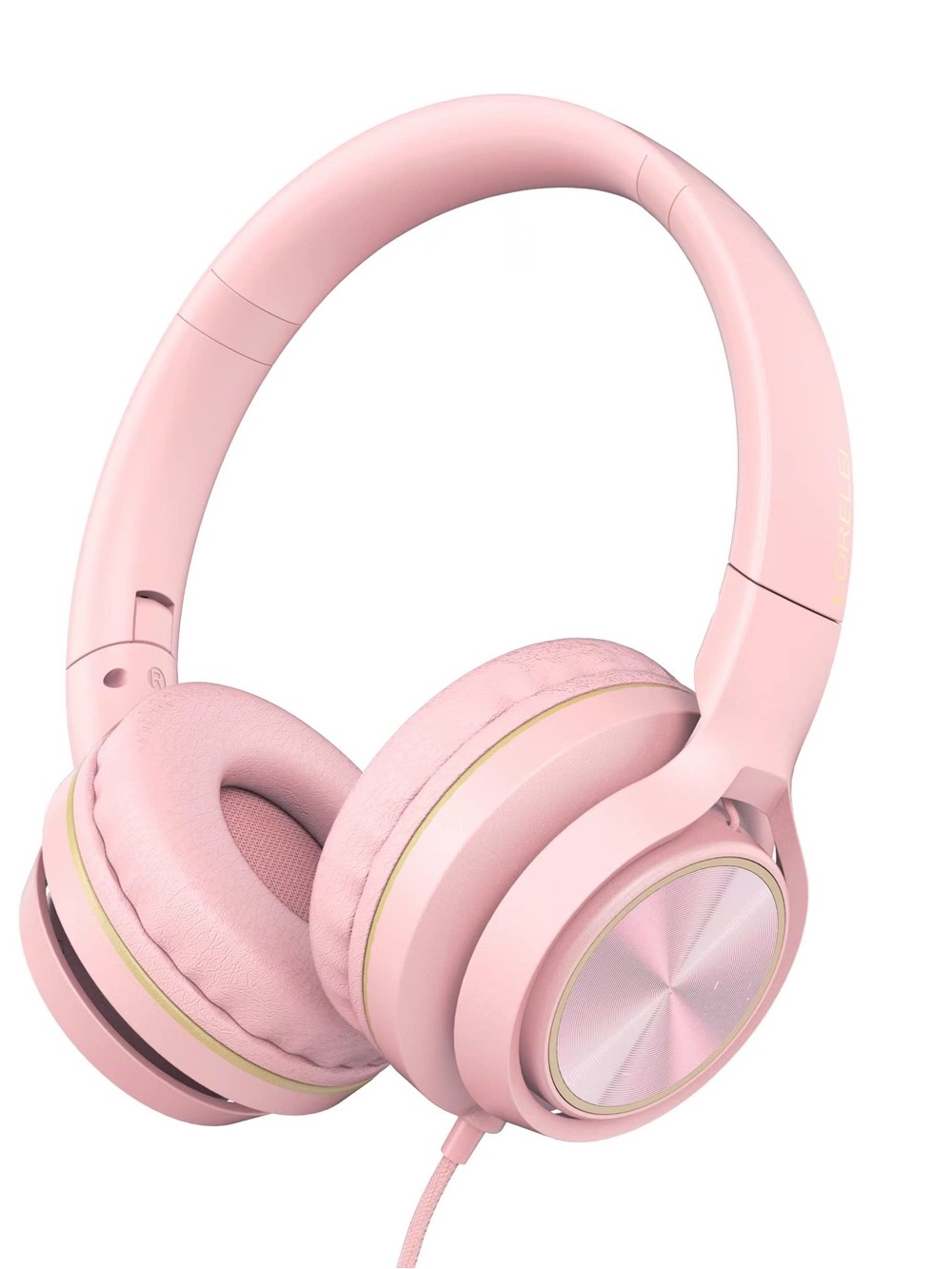 LORELEI S9 Pearl Pink Wired Kids Headphones with Microphone